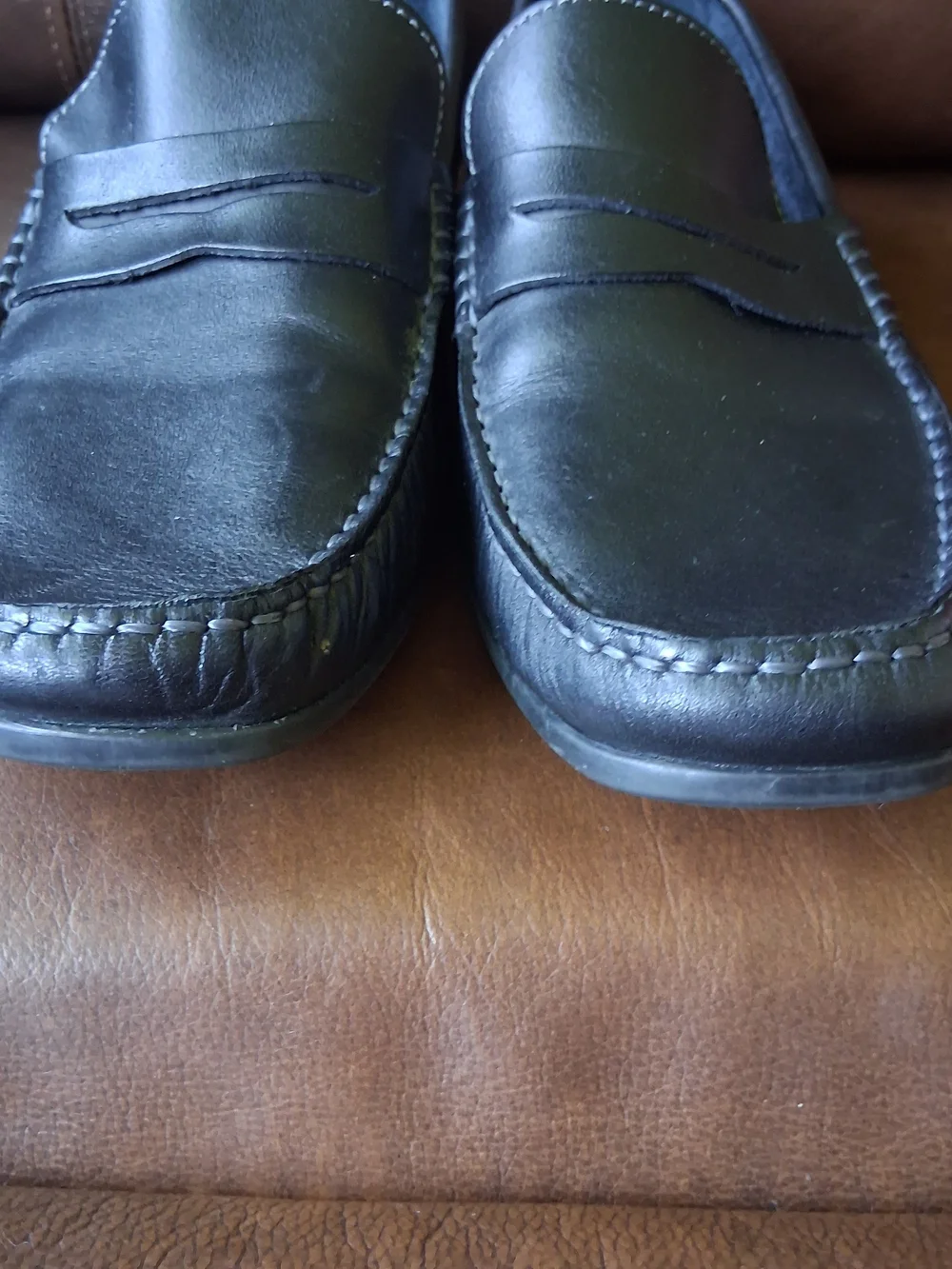 Florsheim Men's Black Leather Penny Loafers Size 10
